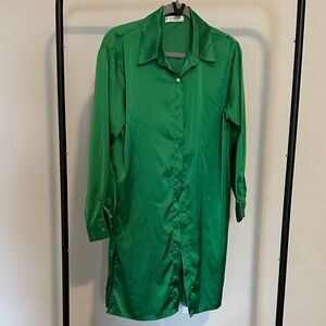 Jon & Anna Emerald Green Satin Blouse